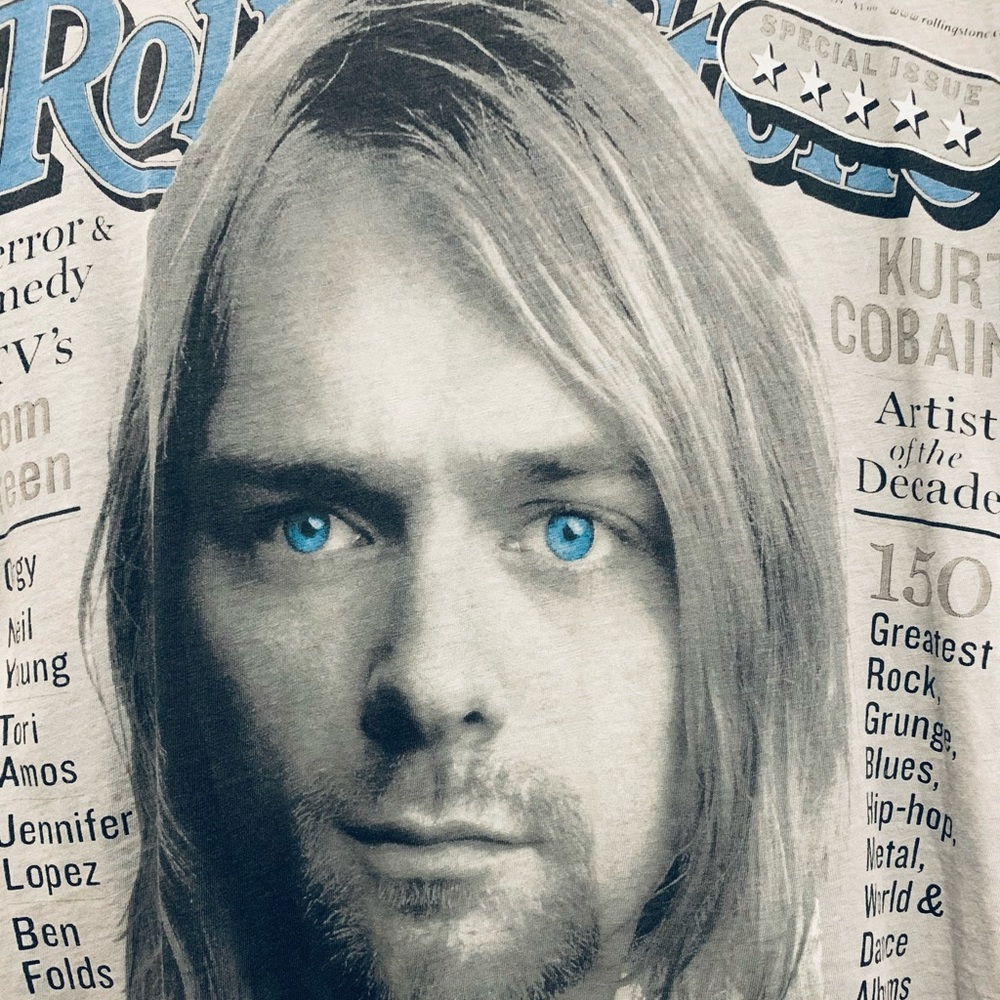 Vintage Kurt Cobain Rolling Stone Grey Shirt S
